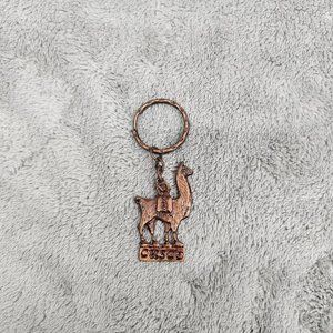 Cusco Peru Keychain Alpaca Lama Copper colored Metal Peruvian Souvenir